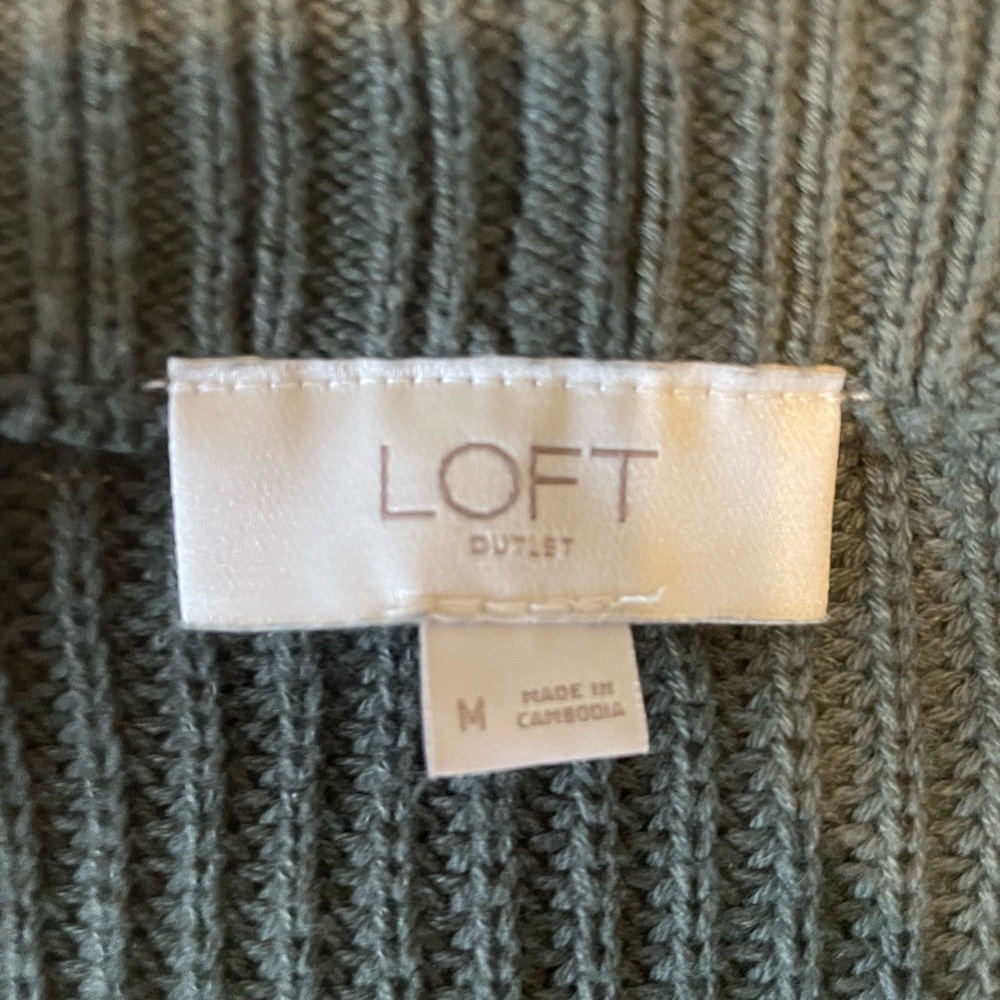 LOFT Dark Green Women's long line Cardigan Vest Medium - Picture 3 of 5